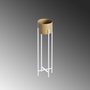 Aberto Design Maceta Decorativa GED-025-C Blanco y Dorado